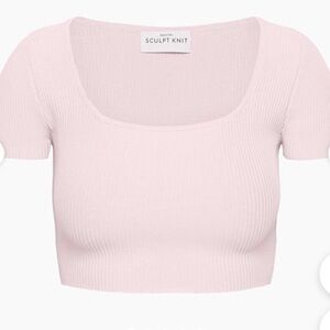 NWT Babaton Sculpt Knit Squareneck Top